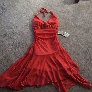 Orange halter dress
